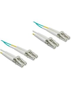 2 Pack 10 Meter 10 Gigabit Aqua Fiber Optic Cable, LC/LC, Multimode, Duplex, 50/125 33 Feet CNE467998