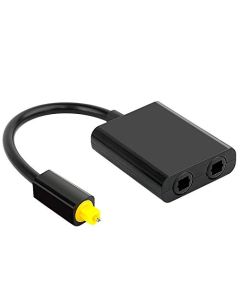 Fiber Optical 1 to 2 Splitter, VONOTO Toslink Fiber Optic Digital Optical 1 to 2 Audio Splitter Adapter 1 Input 2 Output