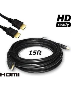 CableVantage High Speed HDMI Cable 15 FT - V1.4 Cord w/Gold-Plated Connectors - Ethernet Audio Return Channel 3D 1080P - TV AV Receiver Playstation PS3 PS4 - PC Mac Laptops Desktop