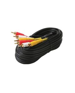 STEREN 206-28850ft 3-RCA Composite A/V Cable RG59 with Gold Connectors