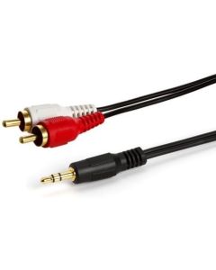 PTC 12 feet 3.5mm Stereo Male to Two RCA Male Splitter Cable