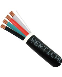 18AWG 4 Conductor Audio Cable, Direct Burial - 500ft Black