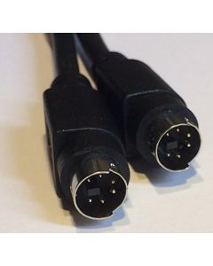 Mini-Din 6 Pin Male Male Black Cable 10 ft