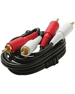 25' FT Dual 2 RCA Patch Cable Cord Gold Plate Audio Stereo Red White Pro-Grade Premium 2-RCA Male x 2-RCA Male Audio Jumper Cable
