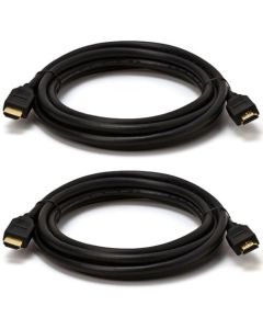 Cmple - High Speed HDMI 1.4 Cable with Ethernet  28AWG, 10 Feet, Black Color (2 Pack)