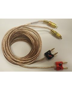 iecables 2 Pair Stackable Banana Plugs to 2 RCA Male (Phono) Gold Plated 6 Foot