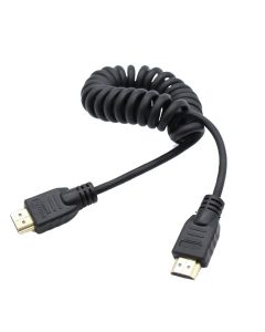Foto&Tech Premium 4K Full HDMI to Full HDMI Coiled Cable, Coiled 17 inch Extended to 51 inch, Compatible with Atomos Recorder Video Monitor to Camcorder Camera Cage, Supports Ethernet 3D 4K HDR