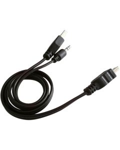 Black USB2.0 A Male to Mini B Male + 3.5mm Audio AUX Adapter Charger Cable Cord (2 Pack)