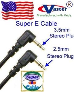 3 ft Headphone Audio Cable, 24K Angled 2.5mm to 3.5mm Stereo Audio Cable,