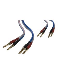 KK Cable BB2-2[1Pair 8banana Plugs Total] HiFi Speaker Wire, Assembled (Banana to Banana Plugs) Blue (4.92ft PER Wire / 1.5M PER Wire) BB2-2