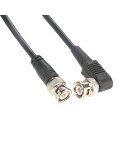 Amphenol CO-058BNCRBNC-002 Black BNC Male to BNC Right Angle Male Coaxial Cable, RG58, 50 Ohm, 2'