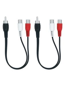 AILTECK RCA Splitter, 1 Male to 2 Female RCA Y Adapter Cable for Car Audio, Subwoofer, CD Player, Home Theater 2-Pack