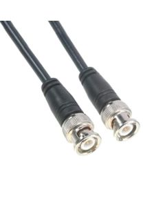 Amphenol CO-058BNCX200-002 Black RG58 Coaxial Cable, 50 Ohm, BNC Male to BNC Male, 2'