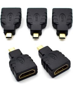 5 Packs Micro HDMI to HDMI Type D Male to HDMI Female Coupler Connector for Micro HDMI Port Devices Adapter Gold Plated Converter