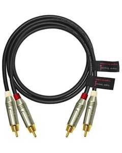 WORLDS BEST CABLES 2.5 Foot  Directional Quad High-Definition Audio Interconnect Cable Pair Custom Made Using Mogami 2534 Wire and Amphenol ACPR Die-Cast, Gold Plated RCA Connectors