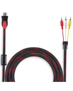 MMOBIEL HDMI to 3RCA Audio Video AV Cable Cord 4.5Ft/ 1.5m HD Converter Adapter Male M/M for HDTV DVD Black