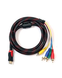 BLUEXIN HDMI to RCA Cable, 5 Feet 1.5m HDMI Male to 5-RCA Male Connector Video Audio AV Component Adapter Extractor Jacks Cord for HDTV HDTV DVD 1080P Plasma TV LCD Projectors