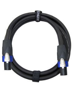 GLS Audio 6 feet Speaker Cable 12AWG Patch Cords - 6 ft Speakon to Speakon Professional Cables Black Neutrik NL4FX (NL4FC) 12 Gauge Wire - Pro 6' Speak-on Cord 12G - Single