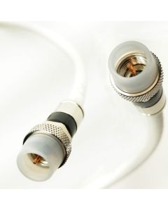 35ft WHITE BARE COPPER RG6 CABLE 18AWG CORE 3Ghz 75 Ohm CL2 In-Wall Use HD ANTENNA Satellite Approved WEATHER SEAL BRASS CONNECTORS UL ETL CUT TO ORDER ASSEMBLED IN USA