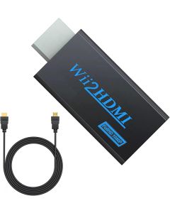 Sruixin Wii to hdmi Converter Adapter with 5ft High Speed HDMI Cable1080p Connector Output Video &3.5mm Jack Audio Supports All Wii Display Modes-Black