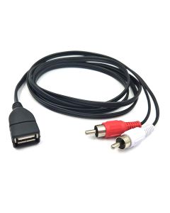 Halokny USB 2.0 A Female to 2 Dual RCA Male Y Splitter Audio Video AV Composite Adapter Cable - 5 Feet(USB F/2RCA M)