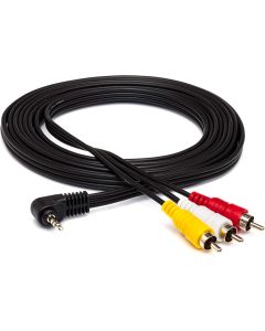Hosa C3M-105 3.5 mm TRRS to Composite Video and Stereo Audio Camcorder AV Breakout Cable, 5 feet