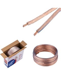250FT Clear Car/Home Speaker Cable Enhanced Loud Audio Wire 16 Gauge 2 Conductors, 16AWG Bulk Cord (250FT, 16AWG) Transparent