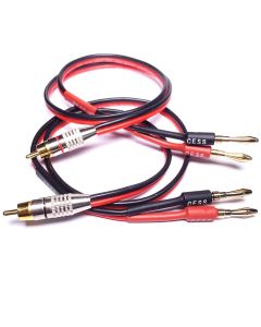 CESS-024-3f Banana Plug to RCA Cable, Phono Banana Speaker Cable, 2 Channels (14AWG 3 Feet)
