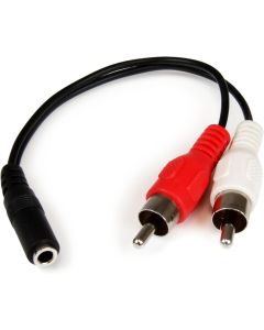 StarTech.com 6in RCA to 3.5mm Female Cable - Audio to RCA Cable - 3.5mm Female to 2x RCA Male - Aux to RCA - Stereo Audio Cable (MUFMRCA)