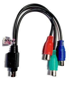 Kyper 7-Pin S-Video to HDTV / 3 RCA RGB (Red, Blue, & Green) Component HDTV Video Cable