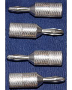 Spade to Banana Speaker Cable Adapters - Silver Plated (Thick 3u) - Audiophile Quality - 4pk